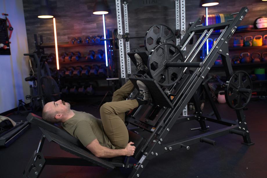 Coop works out on the Bells of Steel 2-In-1 Iso Leg Press and Hack Squat Machine.
